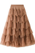 Tiered Chiffon Midi Skirt