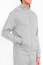 Mens Teal Green Side Pipe Track Jacket - VacationGrabs