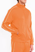 Mens Royal Blue Side Pipe Track Jacket - VacationGrabs