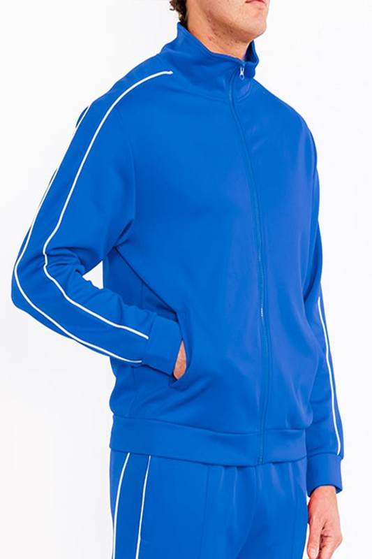 Mens Teal Green Side Pipe Track Jacket - VacationGrabs