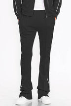 Mens Red Side Pipe Stacked Flare Pants - VacationGrabs