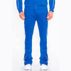 Mens Royal Blue Side Pipe Stacked Flare Pants - VacationGrabs
