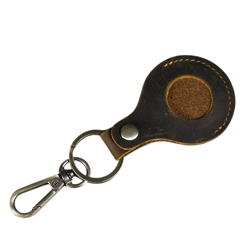 3-Piece Crazy Horse Leather Key Ring Soft Leather Keychains