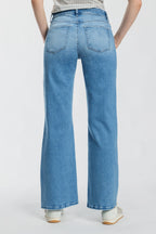 High Rise Destructed Wide Leg Jeans