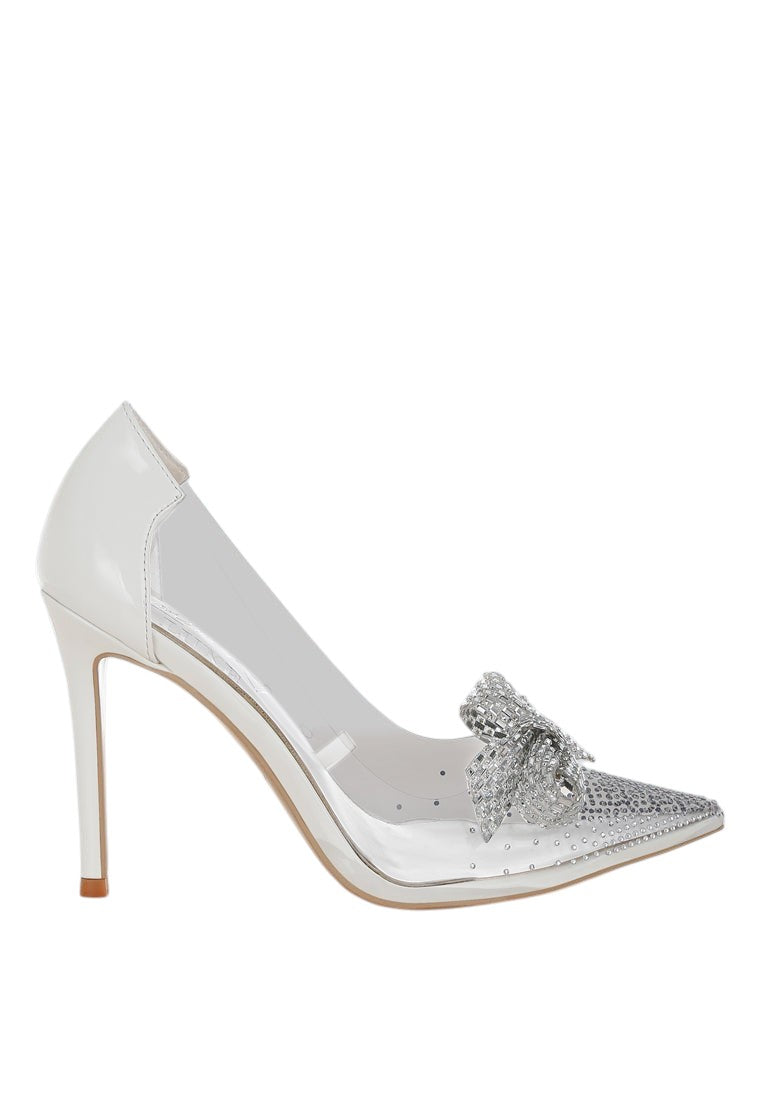 Erika Rhinestones Embellished Clear Pump Shoes