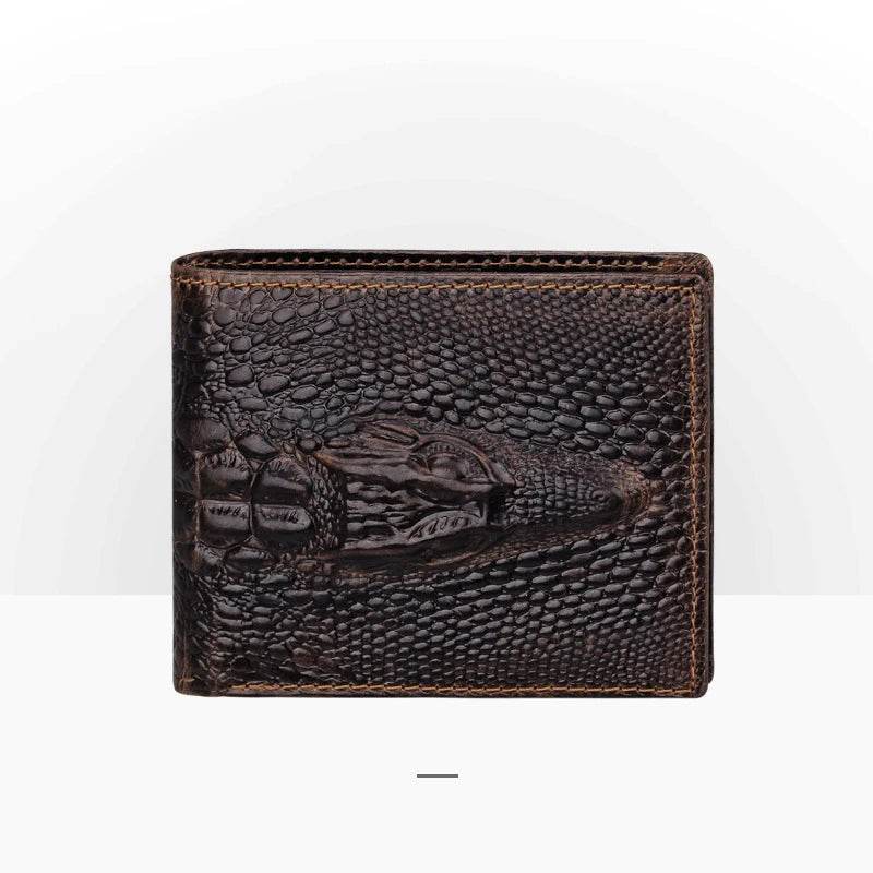 Fashion Genuine Leather Long Wallet 3D Dragon Embossed Men’s Purse - VacationGrabs