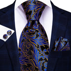 Men's Black Silk Paisley Tie for Travel-Friendly Style