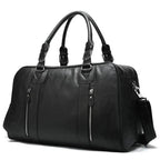 Latest Design Black Leather Travel Duffle Bag for Men & Women - VacationGrabs