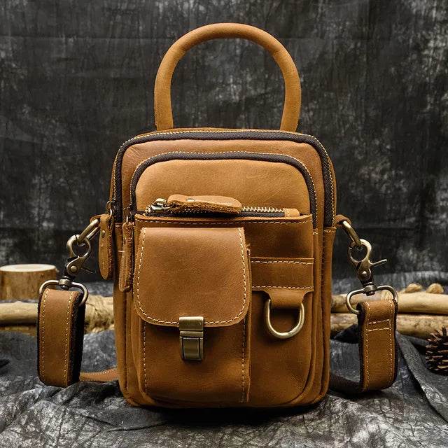 Genuine Leather Shoulder Waist Bag – Anti-Theft Crossbody Phone - VacationGrabs
