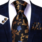 Men's Black Silk Paisley Tie for Travel-Friendly Style
