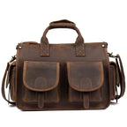 Top Grade Men’s Leather Briefcase with Shoulder Strap Handbag - VacationGrabs