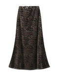 Velvet Leopard Midi Skirt