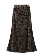 Velvet Leopard Midi Skirt