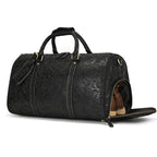 Genuine Cowhide Leather Travel Duffle Bag Men’s Weekend Bag Shoe Pocket - VacationGrabs