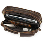Genuine Leather Shoulder Bag – Retro Men's Crossbody with Handle - VacationGrabs