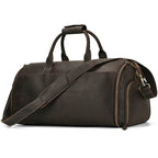 Crazy Horse Leather Travel Bag Suits and Shoes Folding Business Bag - VacationGrabs