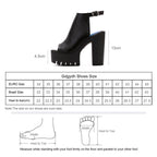 Platform Block High Heels Black Peep Toe Slingbacks - VacationGrabs