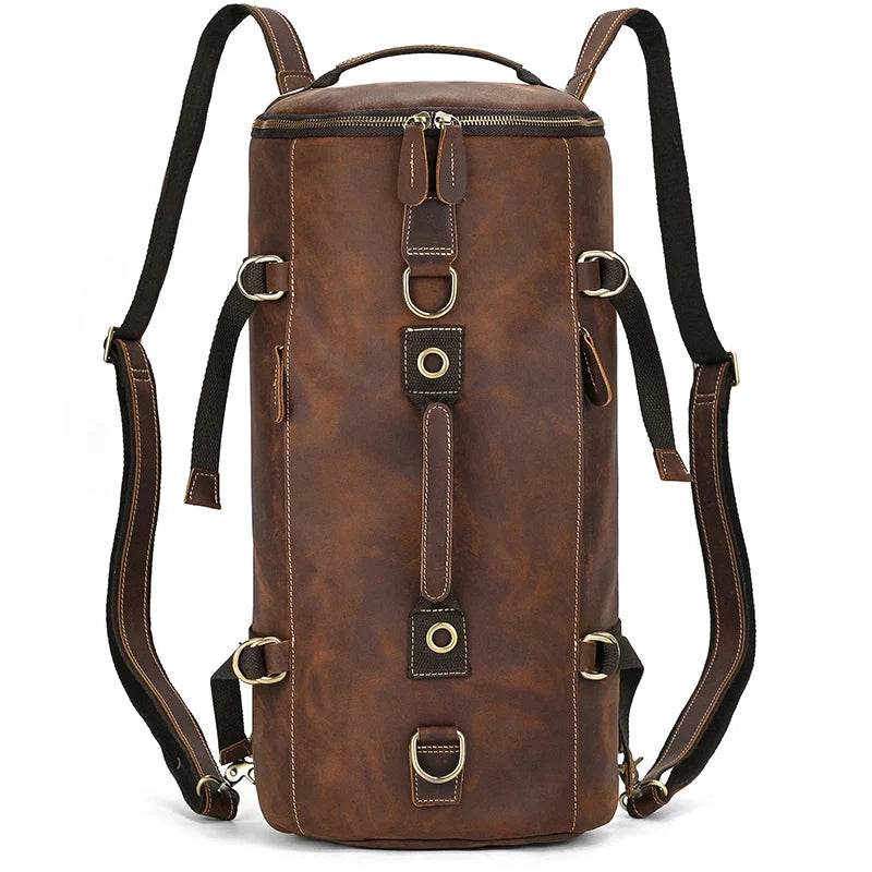 Men's Leather Backpack – Cowhide Travel Multifunctional Bag - VacationGrabs