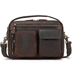 Genuine Leather Shoulder Bag – Retro Men's Crossbody with Handle - VacationGrabs
