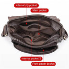 Genuine Leather Men's Shoulder Bag – High Quality Cowhide Crossbody - VacationGrabs