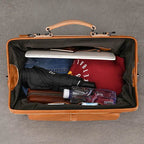 Top Grade Black Coffee Genuine Leather Travel Bag Anti-Theft Design - VacationGrabs