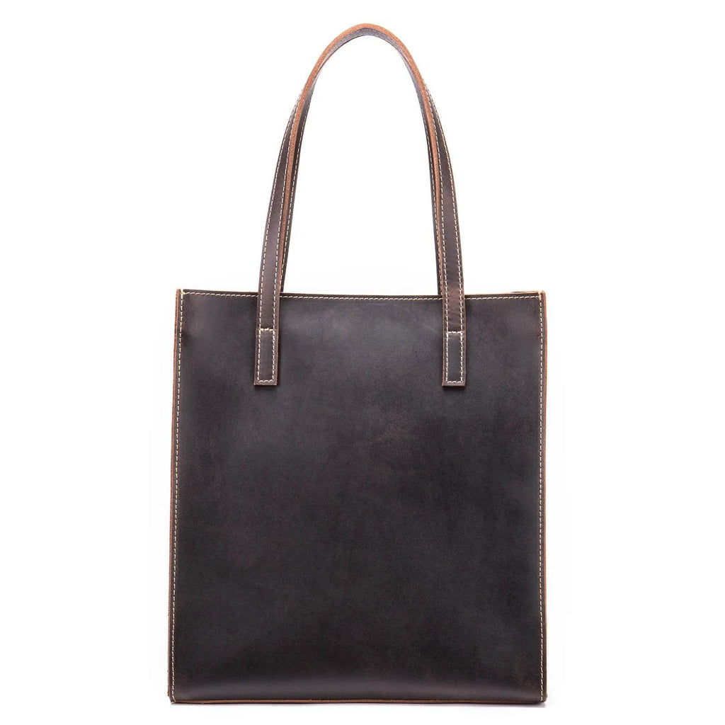 Large Designer Leather Briefcase Totes Cowhide Handbag - VacationGrabs