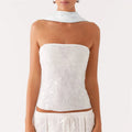 Women's white beaded camisole for summer outings
