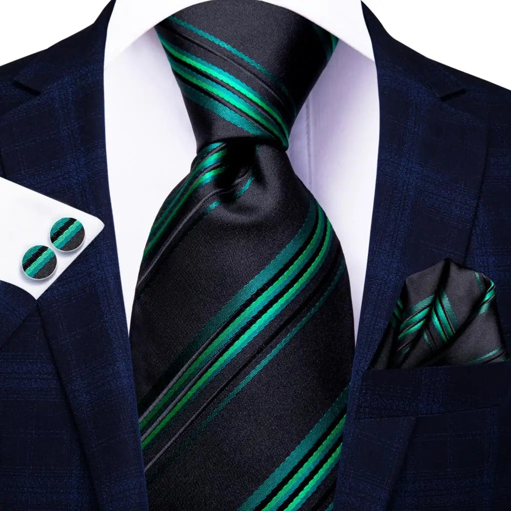 Black silk paisley tie for men, perfect for formal occasions