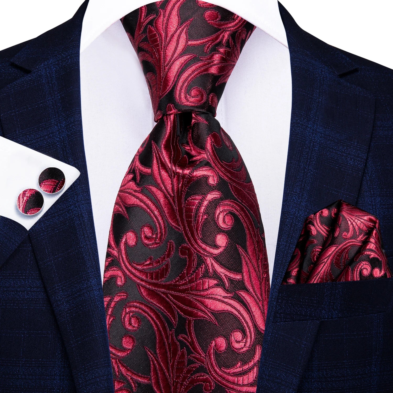 Black silk paisley tie for men, elegant formal accessory