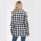 Black/Multi Boyfriend Plaid Flannel Shirt Long Sleeve - VacationGrabs