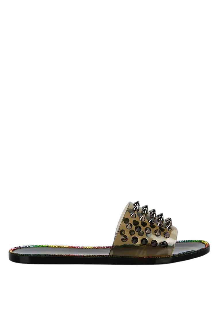 Bolly Punk Stud Clear Jelly Flats
