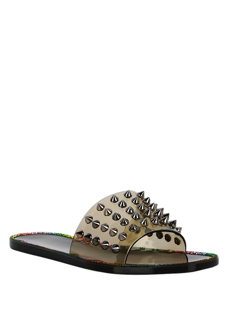 Bolly Punk Stud Clear Jelly Flats