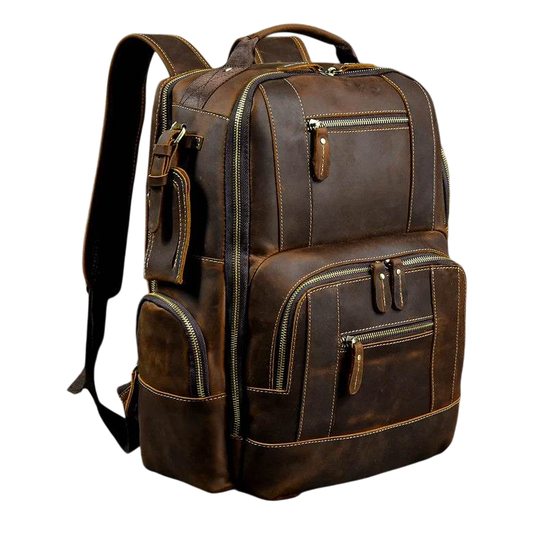 Casual Leather Backpack Crazy Horse Vintage Style for Men