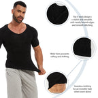 Men's black compression shirt, seamless design for active wear