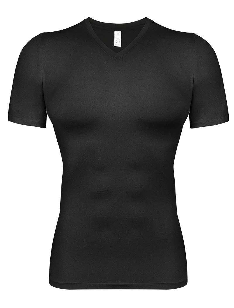 Men's black compression shirt for active performance and support