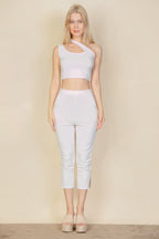 VacationGrabs women's white cropped pants for women, ideal for casual outings