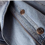 Men's denim jacket in blue, made of durable denim fabric