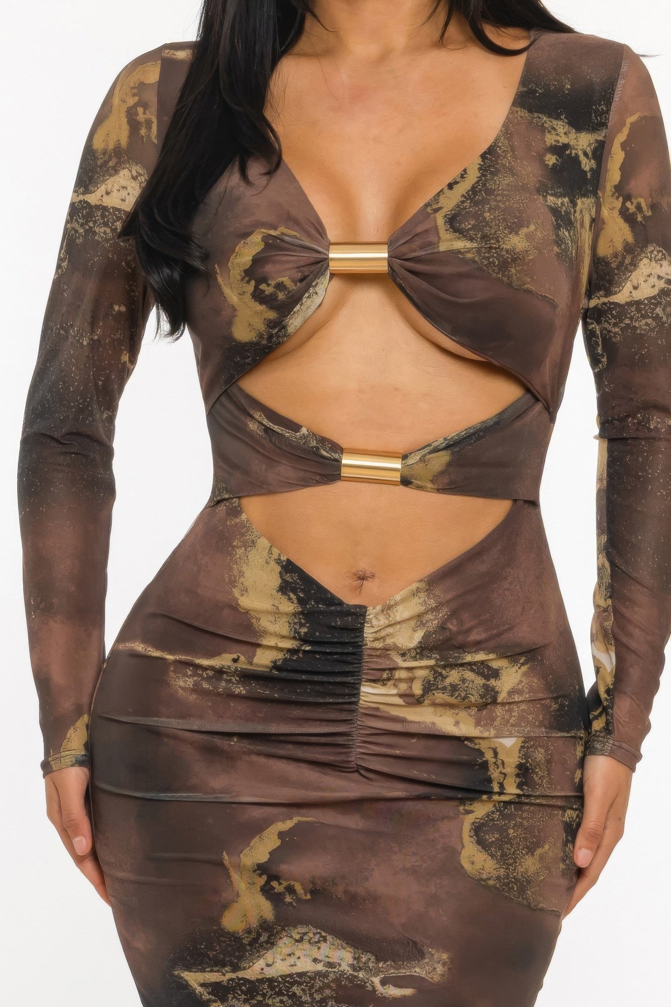 Eclipse dress to impress, brown mesh fabric, perfect for night events