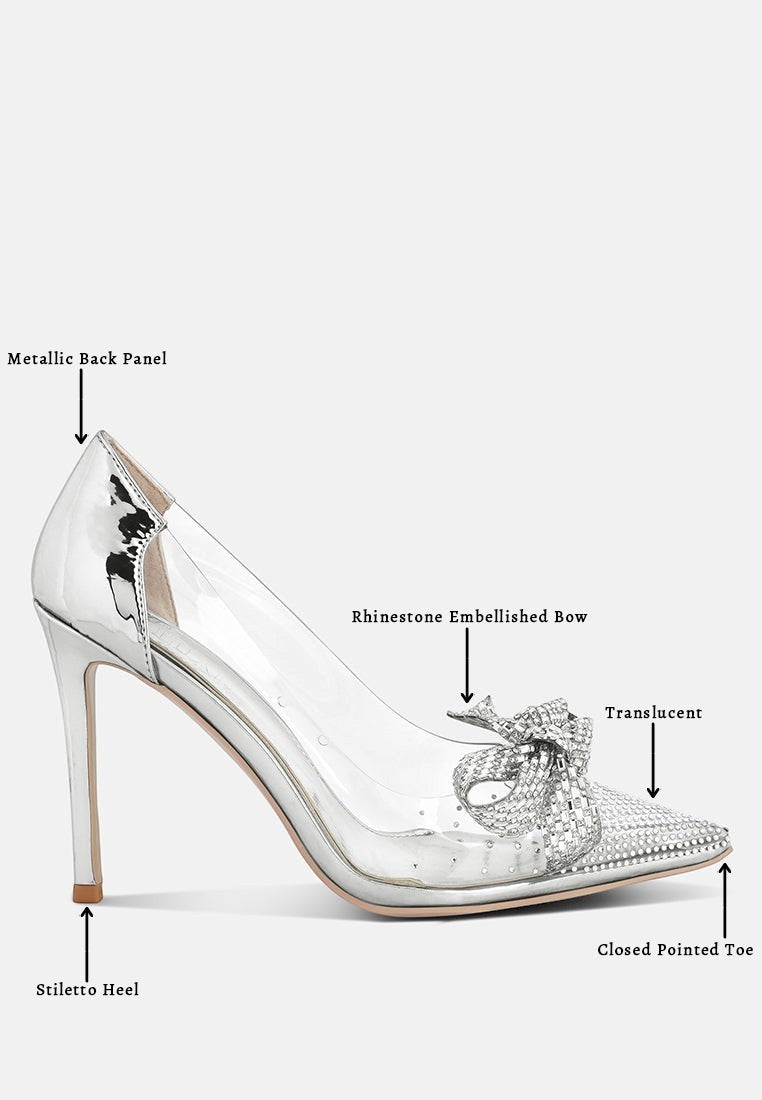 Erika Rhinestones Embellished Clear Pump Shoes