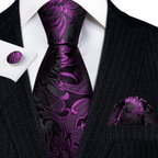 Floral Jacquard Silk Tie Set for Men
