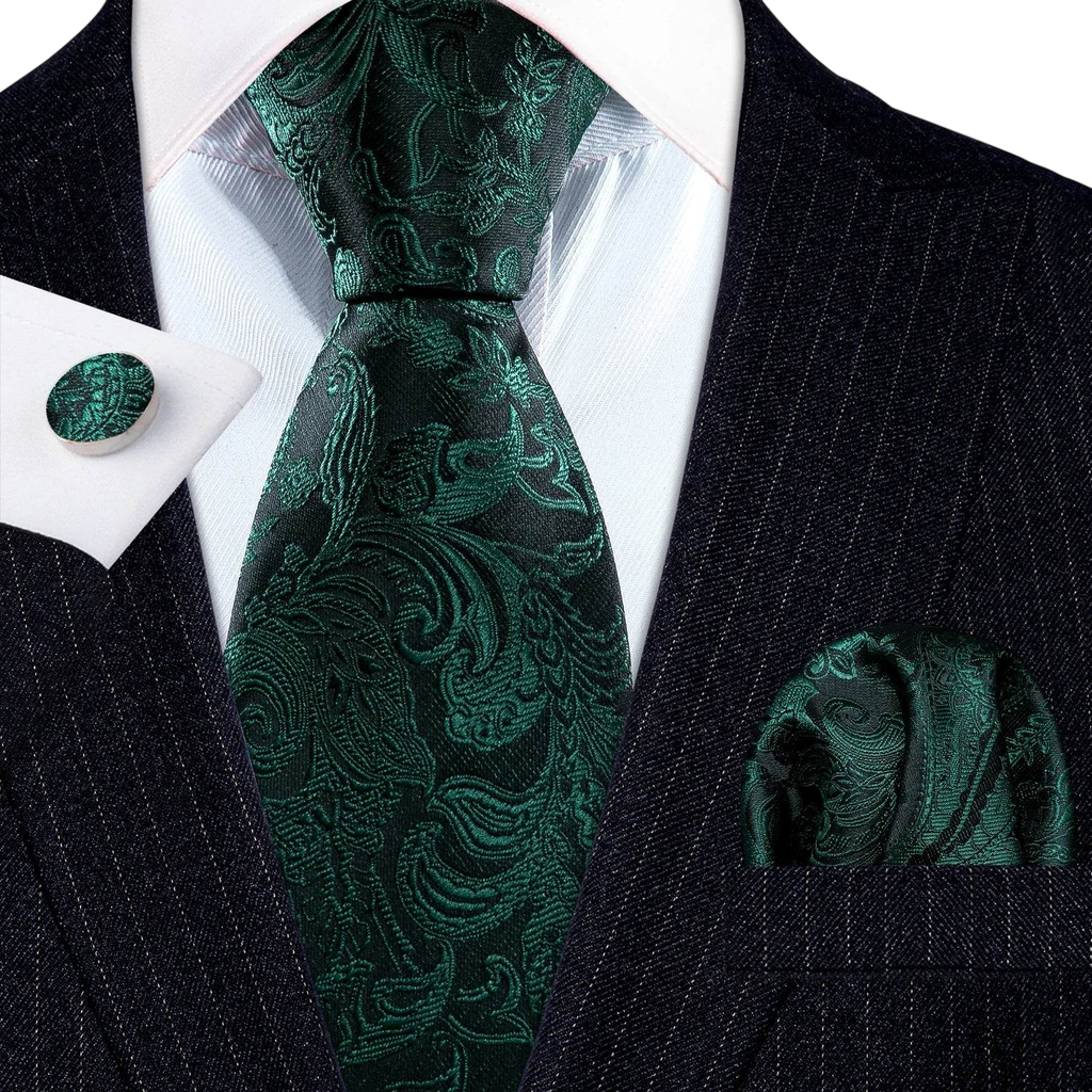Floral Jacquard Silk Tie Set for Men