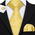 Floral Jacquard Silk Tie Set for Men