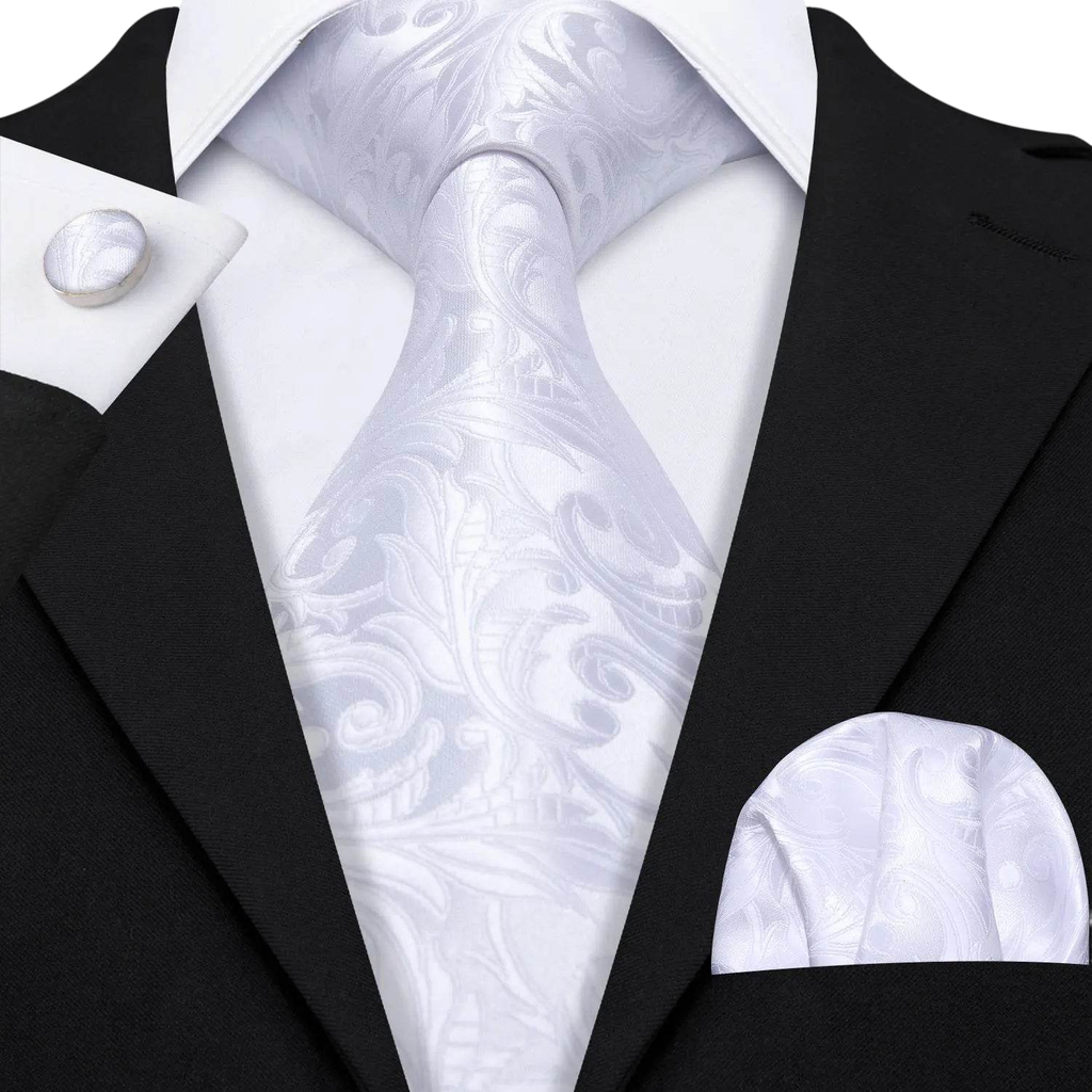 Floral Jacquard Silk Tie Set for Men