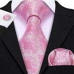 Floral Jacquard Silk Tie Set for Men