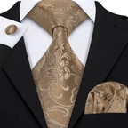Floral Jacquard Silk Tie Set for Men