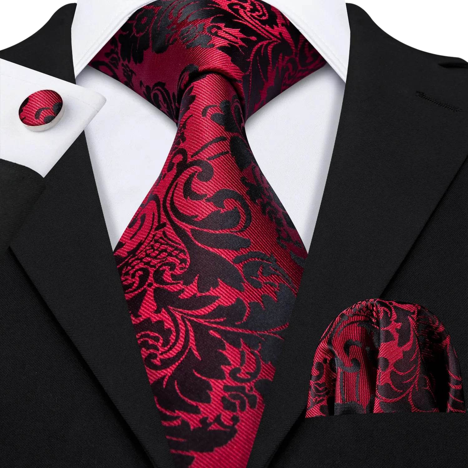 Floral Jacquard Silk Tie Set for Men