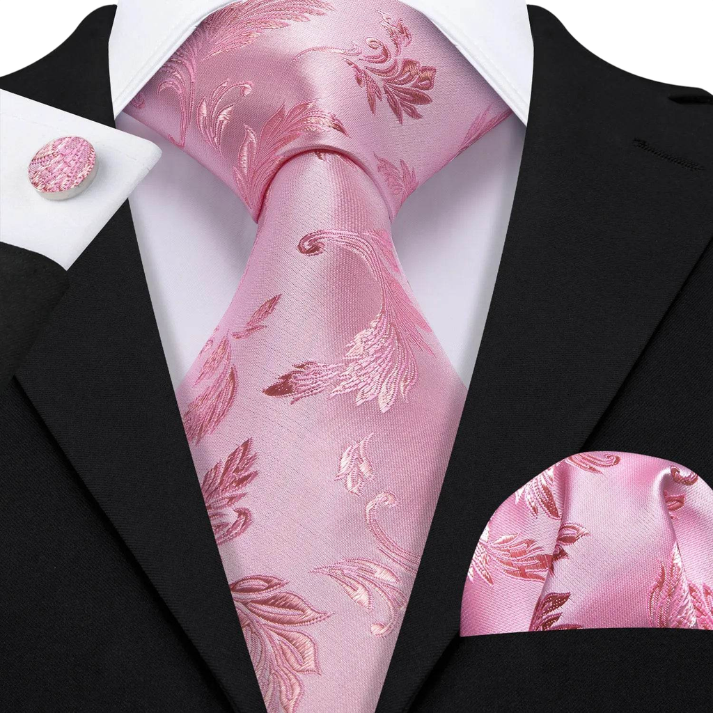 Floral Jacquard Silk Tie Set for Men