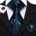 Floral Jacquard Silk Tie Set for Men