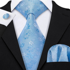 Floral Jacquard Silk Tie Set for Men