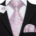 Floral Jacquard Silk Tie Set for Men